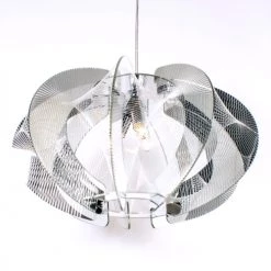 Laurie Lumière Suspensions Suspension En Pvc Argenté -Luminaires Contemporain Soldes suspension en pvc argente 10