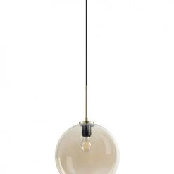 Dyberg Larsen Suspensions Suspension En Verre Ambre Et Laiton, H 30 Cm D 30 Cm