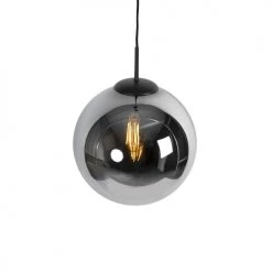 QAZQA Suspensions Suspension En Verre Argenté -Luminaires Contemporain Soldes suspension en verre argente 13