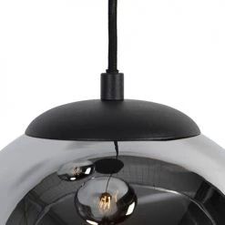 QAZQA Suspensions Suspension En Verre Argenté -Luminaires Contemporain Soldes suspension en verre argente 3