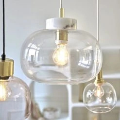 Maisons Du Monde Suspensions Suspension En Verre Et Marbre Blanc H23 -Luminaires Contemporain Soldes suspension en verre et marbre blanc h23 1000 8 34 228199 1