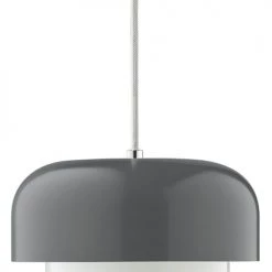 Dyberg Larsen Suspensions Suspension En Verre Et Métal Gris Foncé, H 15 Cm D 23 Cm