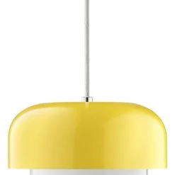 Dyberg Larsen Suspensions Suspension En Verre Et Métal Jaune, H 15 Cm D 23 Cm