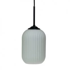 Dyberg Larsen Suspensions Suspension En Verre Et Métal Noir Mat, H 20 Cm D 14 Cm