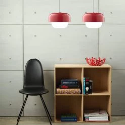 Dyberg Larsen Suspensions Suspension En Verre Et Métal Rouge Clair, H 15 Cm D 23 Cm -Luminaires Contemporain Soldes suspension en verre et metal rouge clair h 15 cm d 23 cm 3