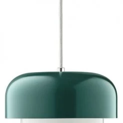 Dyberg Larsen Suspensions Suspension En Verre Et Métal Vert Foncé, H 15 Cm D 23 Cm