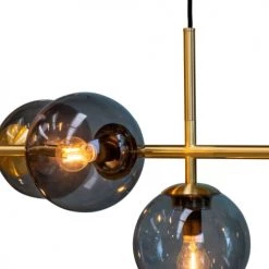 Dyberg Larsen Suspensions Suspension En Verre Fumé Et Laiton, H 48 Cm D 94 Cm -Luminaires Contemporain Soldes suspension en verre fume et laiton h 48 cm d 94 cm 3
