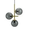 Dyberg Larsen Suspensions Suspension En Verre Fumé Et Laiton, H 60 Cm D 33 Cm