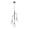 Dyberg Larsen Suspensions Suspension En Verre Fumé Et Métal Noir, H 71 Cm D 32,5 Cm