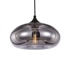 Lussiol Lighting Suspensions Suspension En Verre Gris D. 28 Cm