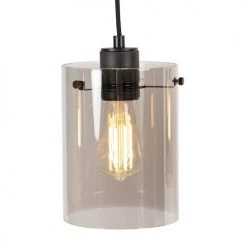 QAZQA Suspensions Suspension En Verre Noir -Luminaires Contemporain Soldes suspension en verre noir 10