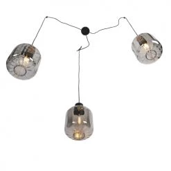 QAZQA Suspensions Suspension En Verre Noir -Luminaires Contemporain Soldes suspension en verre noir 12