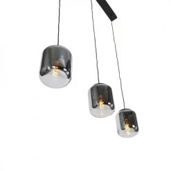 QAZQA Suspensions Suspension En Verre Noir -Luminaires Contemporain Soldes suspension en verre noir 5