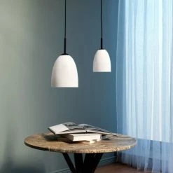 Dyberg Larsen Suspensions Suspension En Verre Opale Et Métal Noir, H 35 Cm D 18 Cm -Luminaires Contemporain Soldes suspension en verre opale et metal noir h 35 cm d 18 cm 4