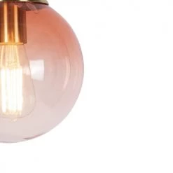 QAZQA Suspensions Suspension En Verre Rose -Luminaires Contemporain Soldes suspension en verre rose 3