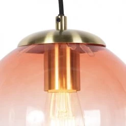 QAZQA Suspensions Suspension En Verre Rose -Luminaires Contemporain Soldes suspension en verre rose 4