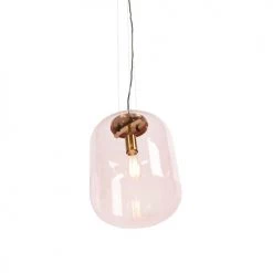 QAZQA Suspensions Suspension En Verre Rose -Luminaires Contemporain Soldes suspension en verre rose 7