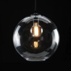 Lussiol Lighting Suspensions Suspension En Verre Transparent D. 38 Cm -Luminaires Contemporain Soldes suspension en verre transparent d 38 cm 3