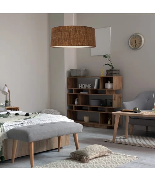 Abat-jours Suspensions Suspension Imprimée Effet Lin Camel T 50 X H 25 2 Abat-jours Suspensions Suspension Imprimée Effet Lin Camel T 50 X H 25 – Image 2