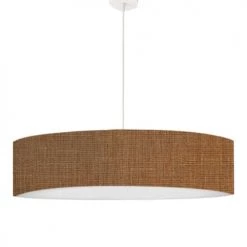 Abat-jours Suspensions Suspension Imprimée Effet Lin Camel T 50 X H 25