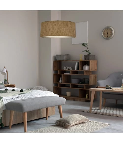 Abat-jours Suspensions Suspension Imprimée Effet Lin Ficelle T 50 X H 25 2 Abat-jours Suspensions Suspension Imprimée Effet Lin Ficelle T 50 X H 25 – Image 2