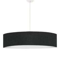 Abat-jours Suspensions Suspension Imprimée Effet Lin Gris Foncé T 50 X H 25