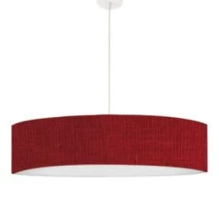 Abat-jours Suspensions Suspension Imprimée Effet Lin Gris Clair T 50 X H 25 -Luminaires Contemporain Soldes suspension imprimee effet lin lie de vin t 50 x h 25 12