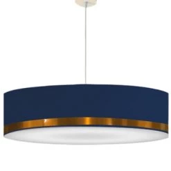 Abat-jours Suspensions Suspension Jonc Bleu Et Or T 65 X H 25 -Luminaires Contemporain Soldes suspension jonc bleu et cuivre t 65 x h 25 3