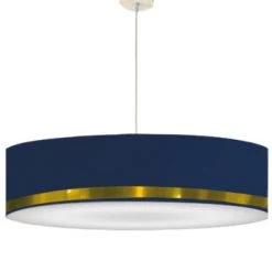 Abat-jours Suspensions Suspension Jonc Bleu Et Or T 65 X H 25 -Luminaires Contemporain Soldes suspension jonc bleu et or t 65 x h 25