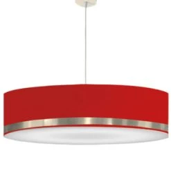Abat-jours Suspensions Suspension Jonc Rouge Et Or T 65 X H 25 10 Abat-jours Suspensions Suspension Jonc Rouge Et Or T 65 X H 25 -Luminaires Contemporain Soldes suspension jonc rouge et aluminium t 65 x h 25