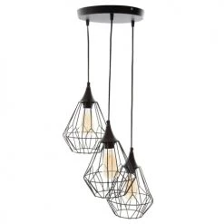 Home Maison Suspensions Suspension Métal Filaire 3 Lampes
