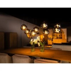 Deladeco Suspensions Suspension Moderne En Métal Noir 200 Cm -Luminaires Contemporain Soldes suspension moderne en metal noir 200 cm 4