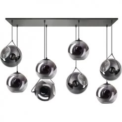 Deladeco Suspensions Suspension Moderne En Métal Noir 200 Cm -Luminaires Contemporain Soldes suspension moderne en metal noir 200 cm 5
