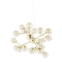 Maisons Du Monde Suspensions Suspension Multi-globes En Verre Ambré Et Métal Doré