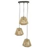 Home Maison Lampes à Poser Suspension Naturelle à 3 Abats Jour Beige D20cm