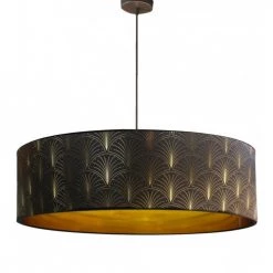 Abat-jours Suspensions Suspension Noir Imprimé Doré D65cm