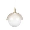 Maisons Du Monde Suspensions Suspension Sphère Blanche En Verre Et Demi-sphère Dorée H26